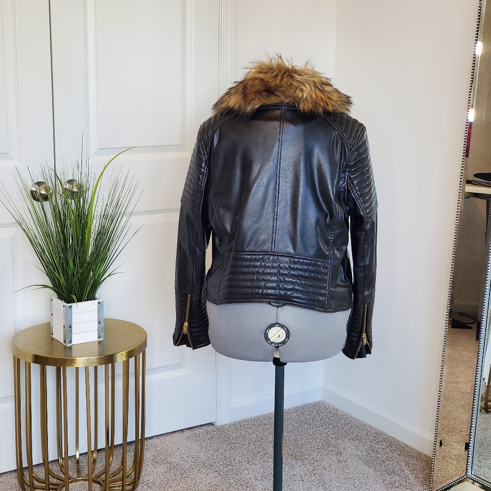 H&M Women's Biker Jacket XL Black - Picture 3 of 11